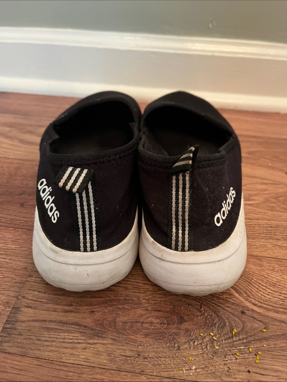 adidas Black Slip-On Knit Sneakers with White Soles - Picture 4 of 4